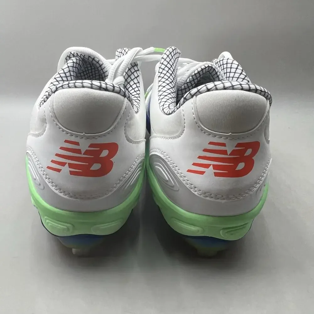 New Balance 3000v7 Baseball Metal Cleats Men Size 13 D White Blue Green Shoe NEW
